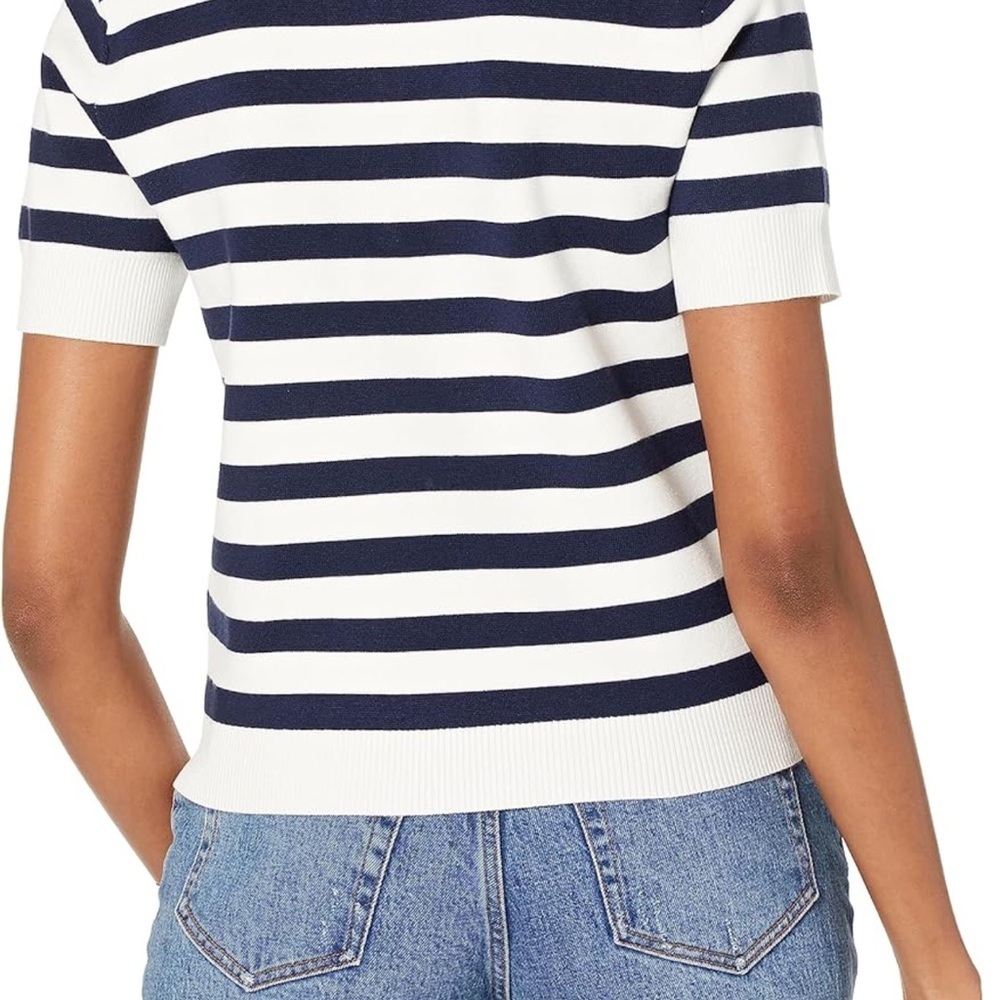 Club Monaco Striped Short Sleeve Top - Picture 2 of 4
